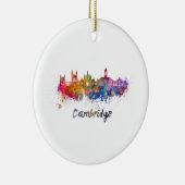 Cambridge skyline im Watercolor Keramikornament (Rechts)