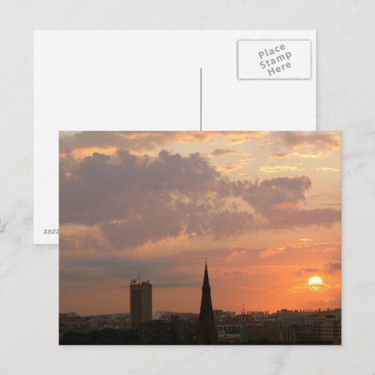 Cambridge Sunset Postkarte (Vorne/Hinten)
