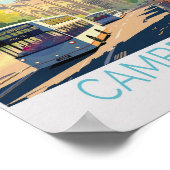 Cambridge Travel Poster - England Mauer Art (Ecke)