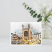 Cambridge United Kingdom Color Pencil Landschaft Postkarte (Stehend Vorderseite)