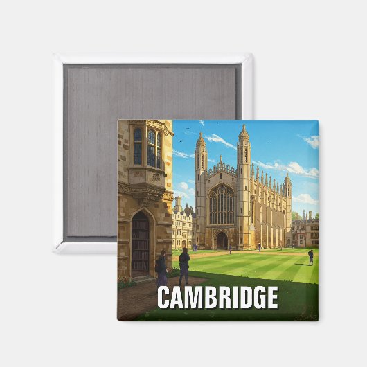 Cambridge University England Travel Magnet (Vorderseite/Rückseite)
