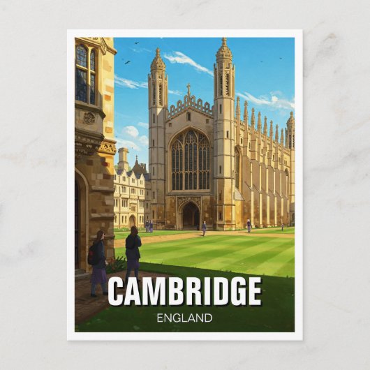 Cambridge University England Travel Postkarte (Vorderseite)