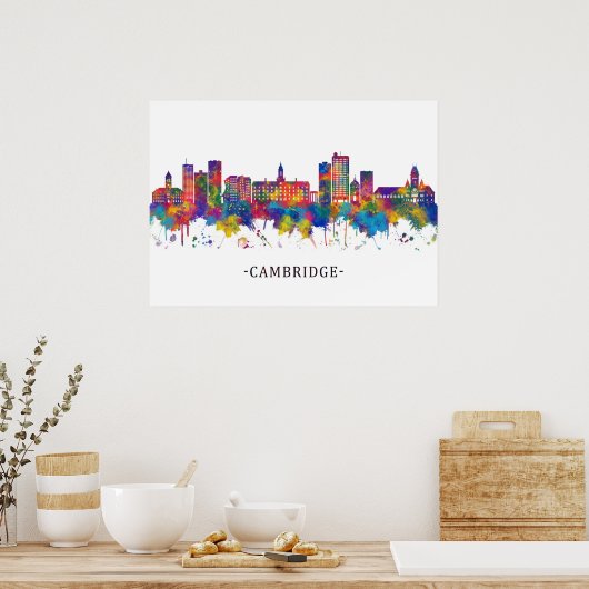 Cambridge USA Skyline Poster (Küche)