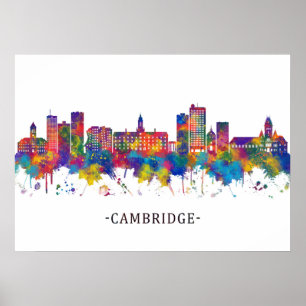 Cambridge USA Skyline Poster