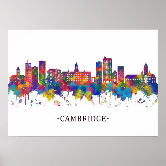 Cambridge USA Skyline Poster (Vorne)