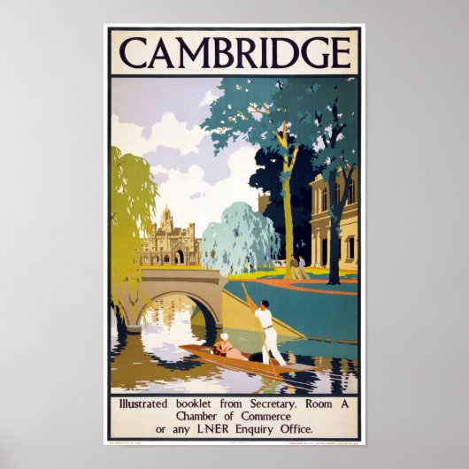 Cambridge Vintage Travel Poster Zurück (Vorne)