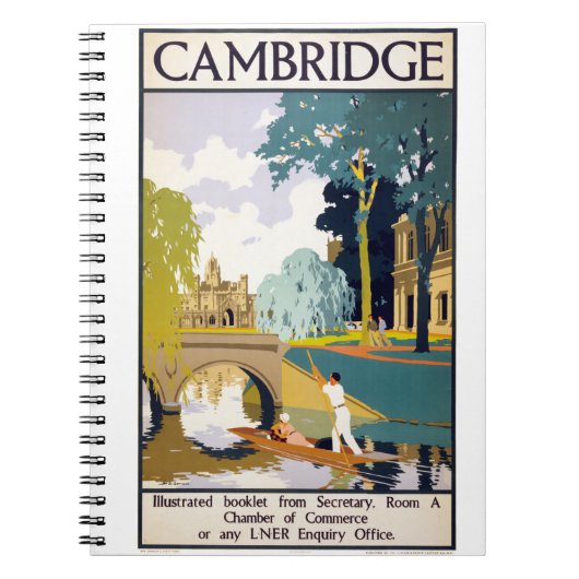 Cambridge Vintage Travel Poster Zurück Notizblock (Vorderseite)