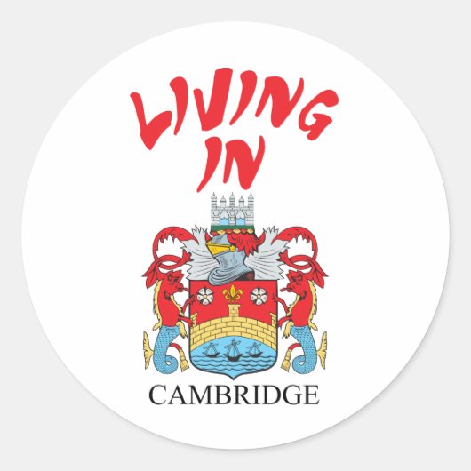 Cambridge-Wappen Runder Aufkleber (Vorderseite)