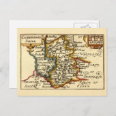 Cambridgeshire Landkreis England Alte antike Karte (Vorne/Hinten)