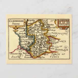 Cambridgeshire Landkreis England Alte antike Karte