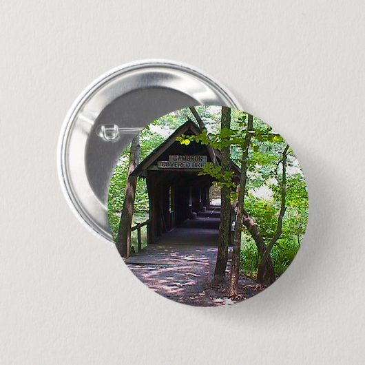 Cambron Covered Bridge, Madison Landkreis, Alabama Button (Vorne & Hinten)