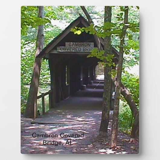 Cambron Covered Bridge, Madison Landkreis, Alabama Fotoplatte (Vorderseite)