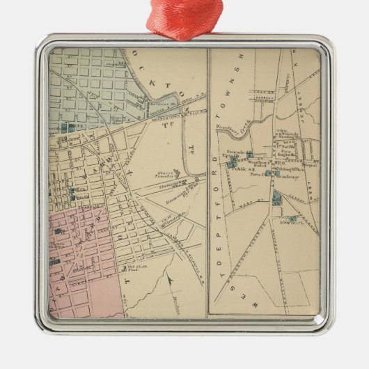 Camden, Atlantic City, Woodbury, Mt Holly Silbernes Ornament (Vorne)