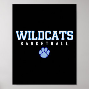 Camden County Wildcats Logo Sketll Hs 1 Poster