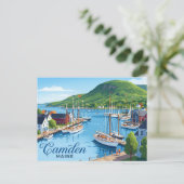Camden Harbor USA Postkarte (Stehend Vorderseite)