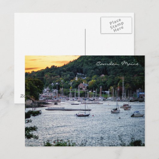 Camden Harbour Sunset Postkarte (Vorne/Hinten)
