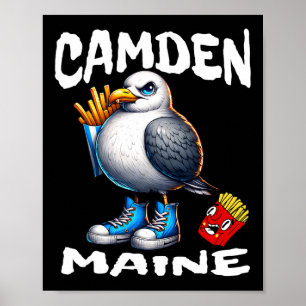 Camden Maine Lustige Möwe Pommes Frites Souvenir Poster