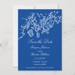 Camden Maine Map Elegant Navy Wedding Save The Date