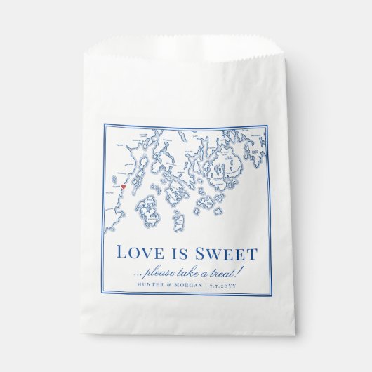 Camden Maine Map Liebe ist süß Geschenktütchen (Vorderseite)