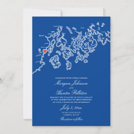Camden Maine Map Wedding Invitation - Penobscot Einladung