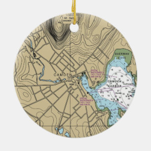 Camden Maine Nautical Chart Keramik Ornament