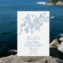 Camden Maine Penobscot Bay Karte Elegante Hochzeit