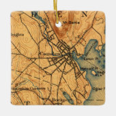 Camden Maine Vintag Map Keramikornament (Vorderseite)