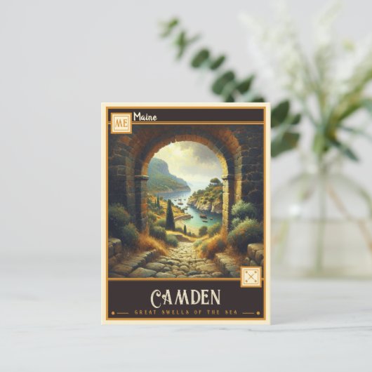 Camden, Maine | VINTAG Postkarte (Stehend Vorderseite)