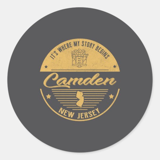 Camden New Jersey Its Where My Story Begins _1 Runder Aufkleber (Vorderseite)