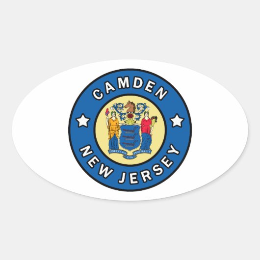 Camden New Jersey Ovaler Aufkleber (Vorderseite)