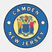 Camden New Jersey Runder Aufkleber (Vorderseite)