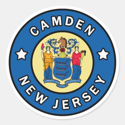 Camden New Jersey Runder Aufkleber (Vorderseite)