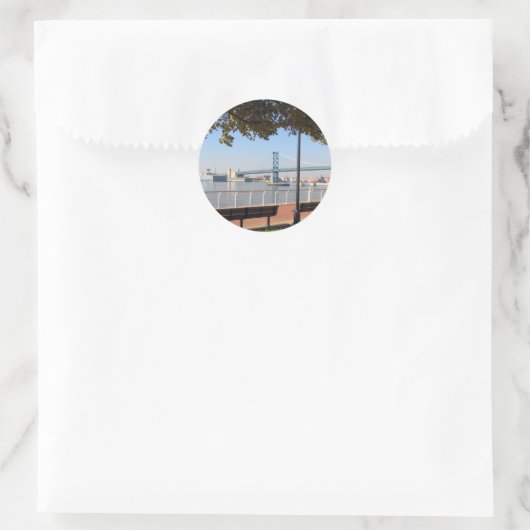 Camden NJ Bridge Runder Aufkleber (Tasche)