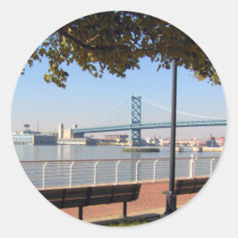 Camden NJ Bridge Runder Aufkleber