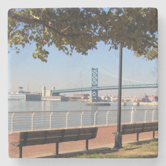 Camden NJ Bridge Steinuntersetzer (Vorderseite)