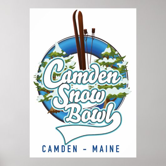 Camden Snow Bowl Ski Logo. Poster (Vorne)