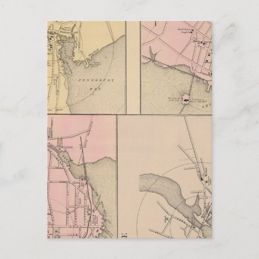 Camden, Wiscasset, Damariscotta, Newcastle Postkarte (Vorderseite)