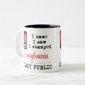 Came Saw gestanzte Notary Public Pennsylvania Zweifarbige Tasse (Vorderseite Links)
