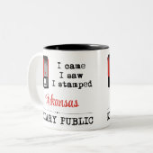 Came Saw gestempelte Notar Public Arkansas Zweifarbige Tasse (Vorderseite Links)
