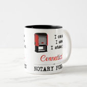 Came Saw gestempelte Notar Public Connecticut Zweifarbige Tasse (VorderseiteRechts)