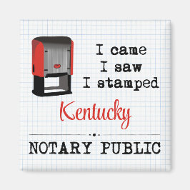 Came Saw gestempelte Notar Public Kentucky Magnet