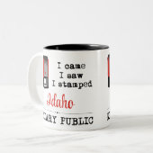 Came Saw gestempelte Notary Public Idaho Zweifarbige Tasse (Vorderseite Links)