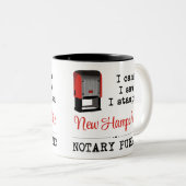 Came Saw gestempelte Notary Public New Hampshire Zweifarbige Tasse (VorderseiteRechts)