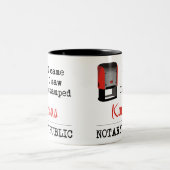 Came Saw Stamps Notary Public Kansas Zweifarbige Tasse (Mittel)