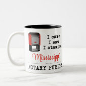 Came Saw Stamps Notary Public Mississippi Zweifarbige Tasse (Links)