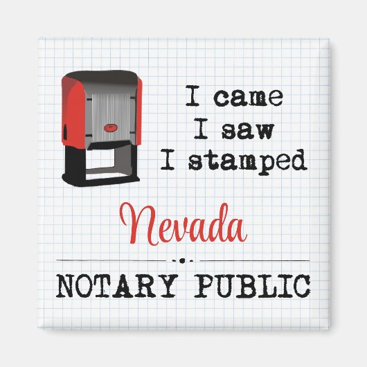 Came Saw Stamps Notary Public Nevada Magnet (Vorne)