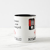 Came Saw Stamps Notary Public Ohio Zweifarbige Tasse (Mittel)