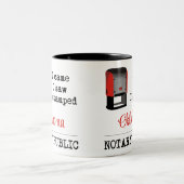 Came Saw Stamps Notary Public Oklahoma Zweifarbige Tasse (Mittel)