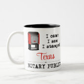 Came Saw Stamps Notary Public Texas Zweifarbige Tasse (Links)
