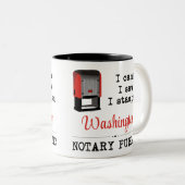 Came Saw Stamps Notary Public Washington Zweifarbige Tasse (VorderseiteRechts)